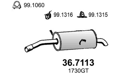 367113 ASSO Глушитель выхлопных газов конечный