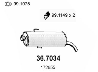 367034 ASSO Глушитель выхлопных газов конечный