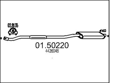 0150220 MTS Средний глушитель выхлопных газов