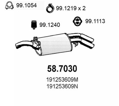 587030 ASSO Глушитель выхлопных газов конечный