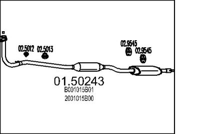 0150243 MTS Средний глушитель выхлопных газов
