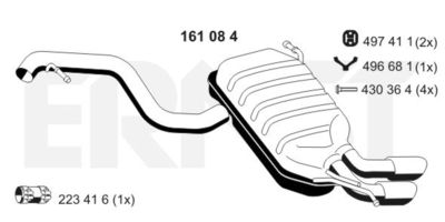 161084 ERNST Глушитель выхлопных газов конечный