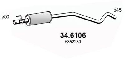 346106 ASSO Средний глушитель выхлопных газов