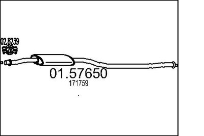 0157650 MTS Средний глушитель выхлопных газов