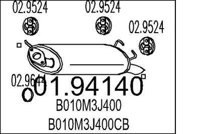 0194140 MTS Глушитель выхлопных газов конечный