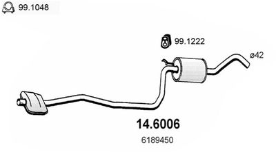 146006 ASSO Средний глушитель выхлопных газов