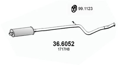 366052 ASSO Средний глушитель выхлопных газов