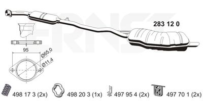 283120 ERNST Глушитель выхлопных газов конечный