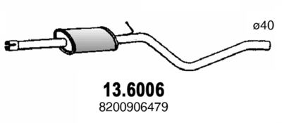 136006 ASSO Средний глушитель выхлопных газов