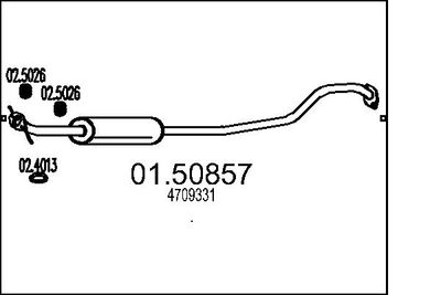 0150857 MTS Средний глушитель выхлопных газов