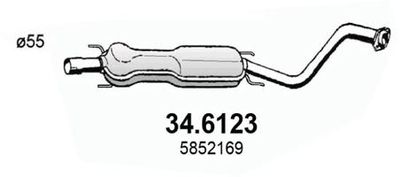 346123 ASSO Средний глушитель выхлопных газов
