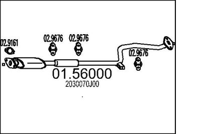 0156000 MTS Средний глушитель выхлопных газов