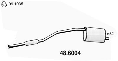 486004 ASSO Средний глушитель выхлопных газов