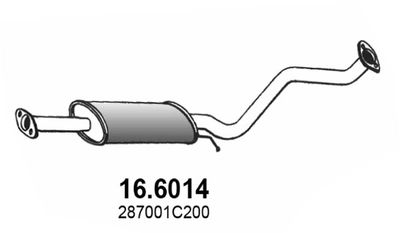 166014 ASSO Средний глушитель выхлопных газов