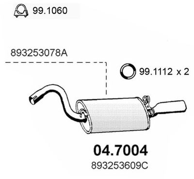047004 ASSO Глушитель выхлопных газов конечный