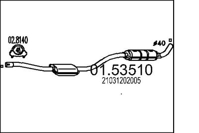 0153510 MTS Средний глушитель выхлопных газов