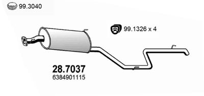 287037 ASSO Глушитель выхлопных газов конечный