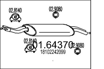 0164370 MTS Глушитель выхлопных газов конечный