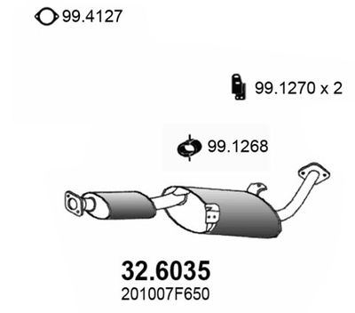 326035 ASSO Средний глушитель выхлопных газов