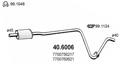 406006 ASSO Средний глушитель выхлопных газов