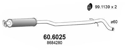 606025 ASSO Средний глушитель выхлопных газов
