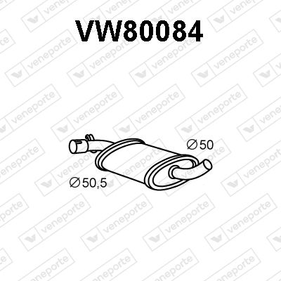 VW80084 VENEPORTE Средний глушитель выхлопных газов
