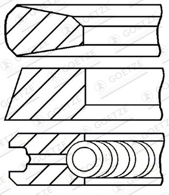 0833700000 GOETZE ENGINE Комплект поршневых колец