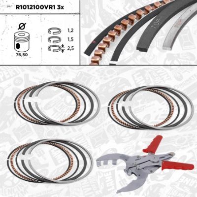 R1012100VR1 ET ENGINETEAM Комплект поршневых колец