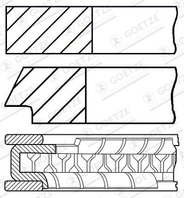 0844100010 GOETZE ENGINE Комплект поршневых колец