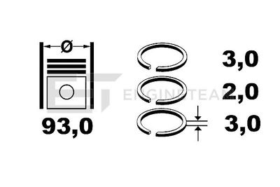 R1001300 ET ENGINETEAM Комплект поршневых колец