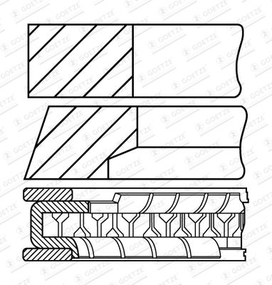 0878070010 GOETZE ENGINE Комплект поршневых колец