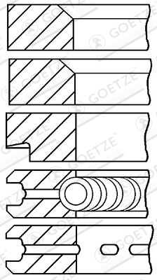 0831340000 GOETZE ENGINE Комплект поршневых колец