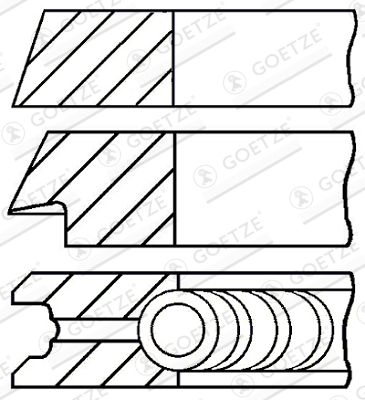 0832170000 GOETZE ENGINE Комплект поршневых колец