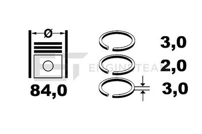 R1000300 ET ENGINETEAM Комплект поршневых колец