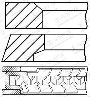 0843370700 GOETZE ENGINE Комплект поршневых колец