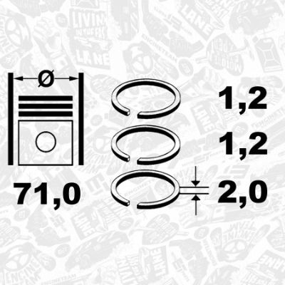 R1010600 ET ENGINETEAM Комплект поршневых колец