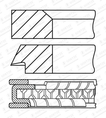 0845160800 GOETZE ENGINE Комплект поршневых колец