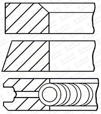 0844080000 GOETZE ENGINE Комплект поршневых колец