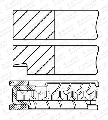 0845220700 GOETZE ENGINE Комплект поршневых колец