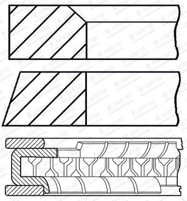 0844720000 GOETZE ENGINE Комплект поршневых колец