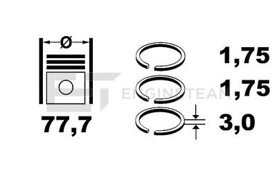 R4001750 ET ENGINETEAM Комплект поршневых колец