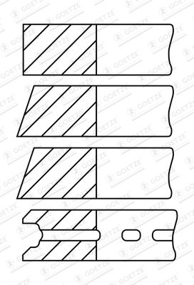 0852231400 GOETZE ENGINE Комплект поршневых колец