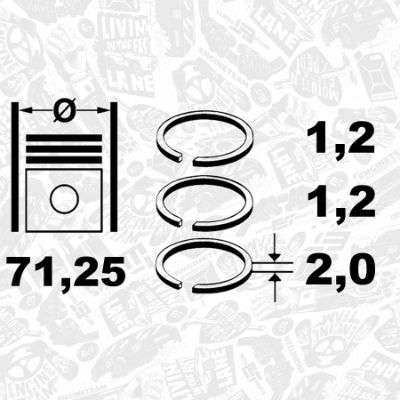 R1010625 ET ENGINETEAM Комплект поршневых колец