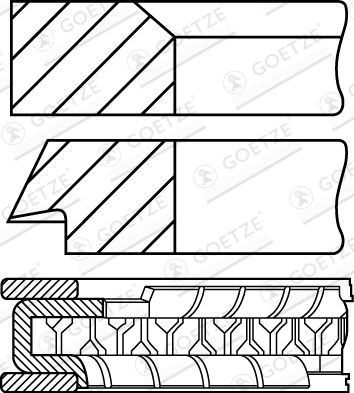 0844480010 GOETZE ENGINE Комплект поршневых колец