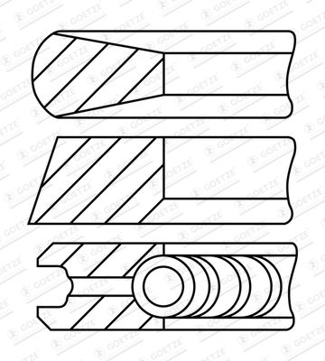 0844340000 GOETZE ENGINE Комплект поршневых колец