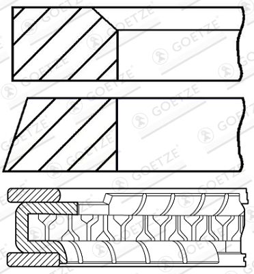 0878550600 GOETZE ENGINE Комплект поршневых колец