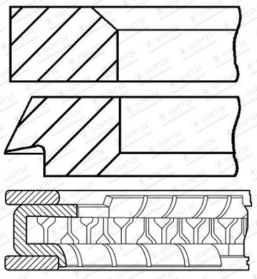 0842480000 GOETZE ENGINE Комплект поршневых колец