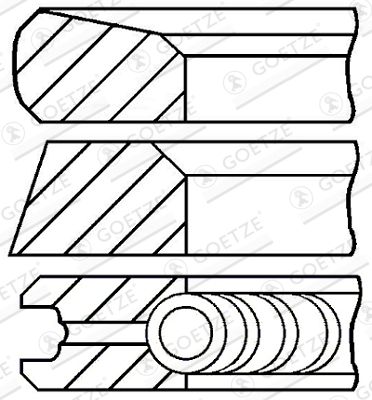 0812370000 GOETZE ENGINE Комплект поршневых колец