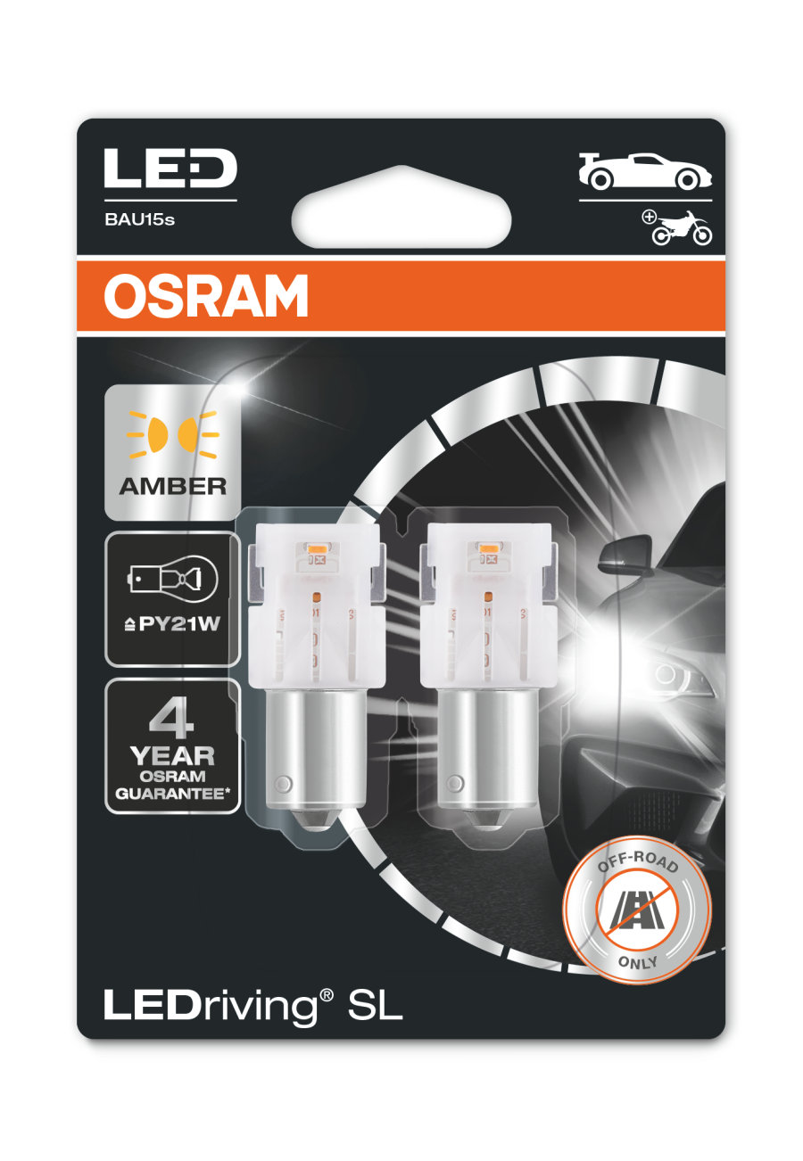 Комплект светодиодных ламп Osram 7507DYP-02B LEDriving SL PY21W 2 шт