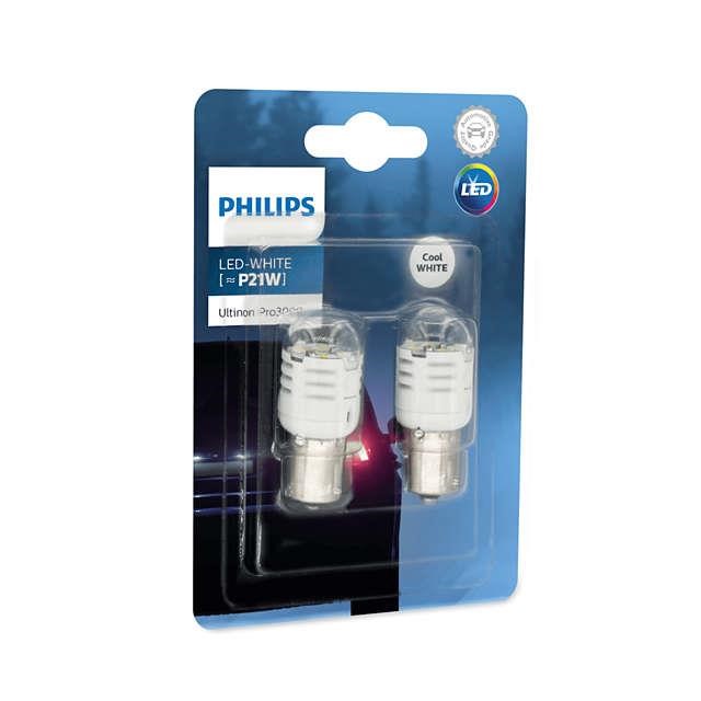 Лампа светодиодная Philips Ultinon Pro3000 P21W White 12V W1,75 (2 шт.) (11498U30CWB2) Philips 11498U30CWB2